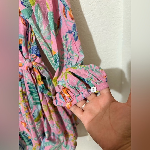 Banjanan Bazaar Wrap Floral Printed Cotton Mini Dress XS NWT - Picture 5 of 11